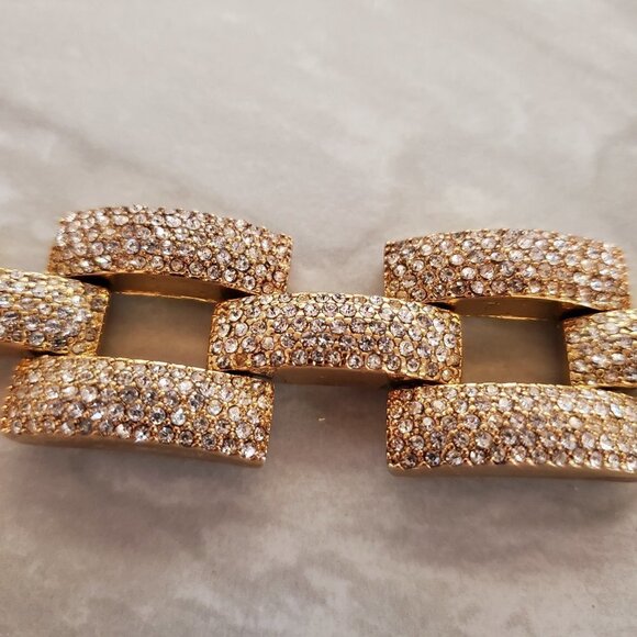 ✨ J.Crew Rhinestone Crystal Pave Link Statement Bracelet ✨ - Picture 6 of 15